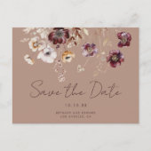 Elegante Wildflower Fall Wedding Save the Date Briefkaart (Voorkant)