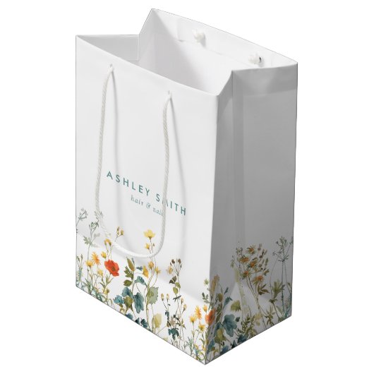 Elegante Wildflower Field Business Medium Cadeauzakje (Voorkant Gekanteld)