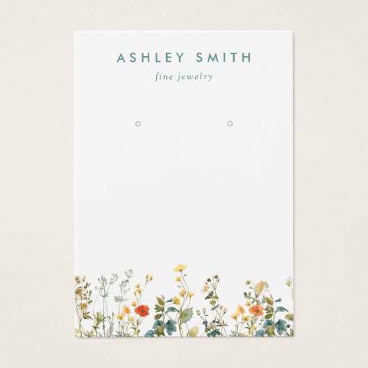 Elegante Wildflower Field Earring Display Kaart (Voorkant)