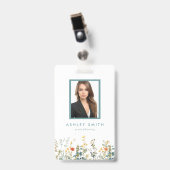 Elegante Wildflower Field ID-badge Badge (Voorzijde met clip)