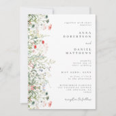 Elegante Wildflower Field Wedding Kaart (Voorkant)