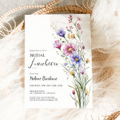 Elegante Wildflower Floral Bridal Luncheon Kaart