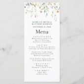 Elegante Wildflower Floral Garden Wedding Menu (Voorkant)