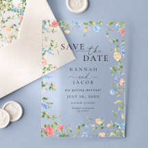 Elegante Wildflower Floral Wedding Save the Date
