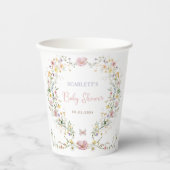 Elegante Wildflower Garden Baby shower Favorieten Papieren Bekers (Voorkant)