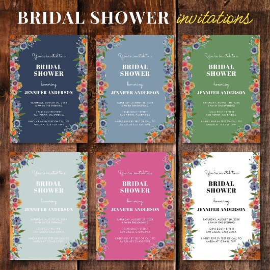 Elegante Wildflower Garden Boho Chic Vrijgezellenf Kaart