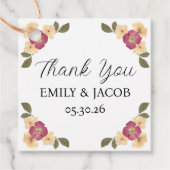 Elegante Wildflower Garden Boho Wedding Bedankt Bedankjes Labels (Voorkant)