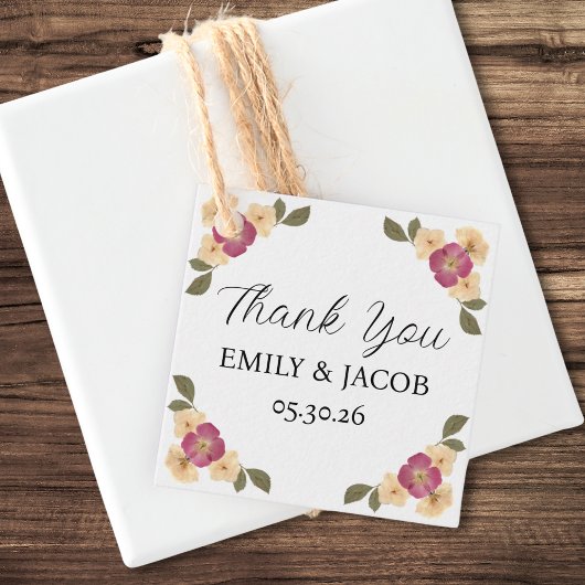 Elegante Wildflower Garden Boho Wedding Bedankt Bedankjes Labels