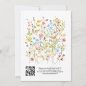 Elegante Wildflower Garden Floral QR Code Wedding Kaart (Achterkant)