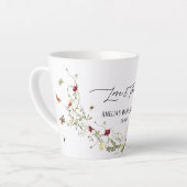 Elegante Wildflower gepersonaliseerde Baby shower  Latte Mok (Linkerhoek)