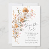 Elegante Wildflower Herfst Botanische Bloemen Huwe Save The Date (Voorkant)