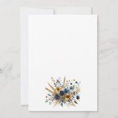 Elegante Wildflower Huwelijksrepetitie Diner Kaart (Achterkant)