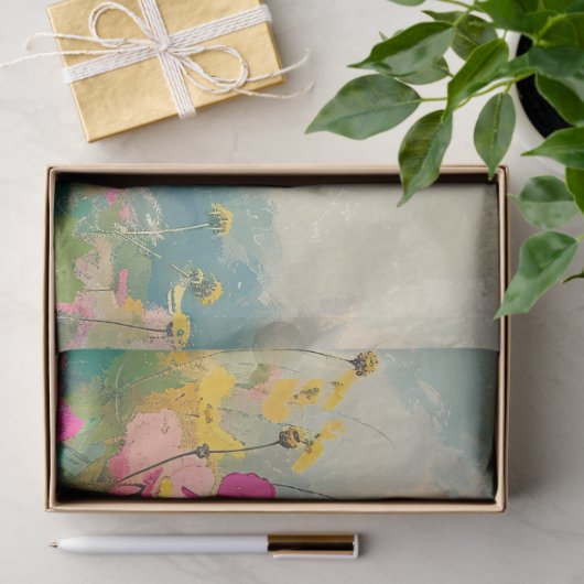 Elegante Wildflower Impressionist Decoupage Tissuepapier (Geschenk)