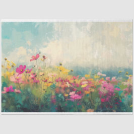 Elegante Wildflower Impressionist Decoupage Tissuepapier