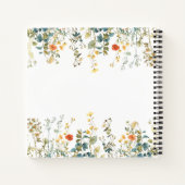Elegante Wildflower in Memory Funeral Gastboek Notitieboek (Achterkant)