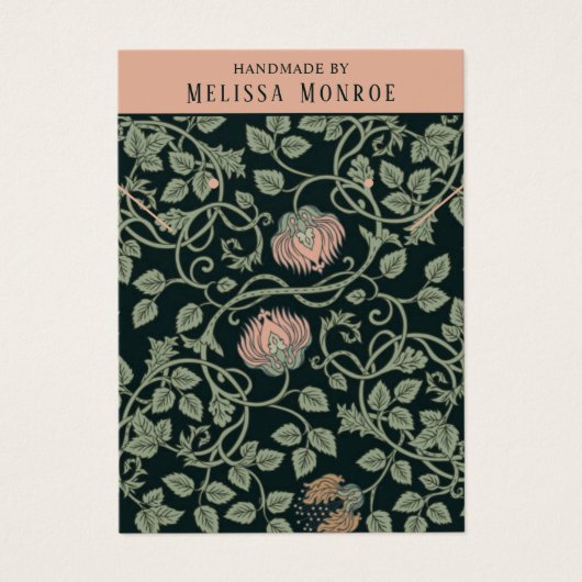 Elegante Wildflower Ketting Oorbel Display Kaart (Voorkant)