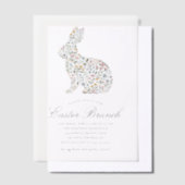 Elegante Wildflower Konijn Paasbrunch Vellum Uitnodigingen (Offset)