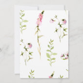 Elegante Wildflower Krans Bruidsdouche Uitnodiging (Achterkant)