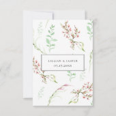 Elegante Wildflower Krans Bruiloft RSVP Kaart (Achterkant)