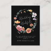Elegante Wildflower Krans Zomer Bruiloft Website E Informatiekaartje (Voorkant)