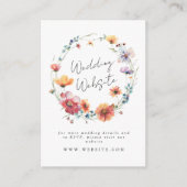 Elegante Wildflower krans Zomer Bruiloft Website Informatiekaartje (Voorkant)