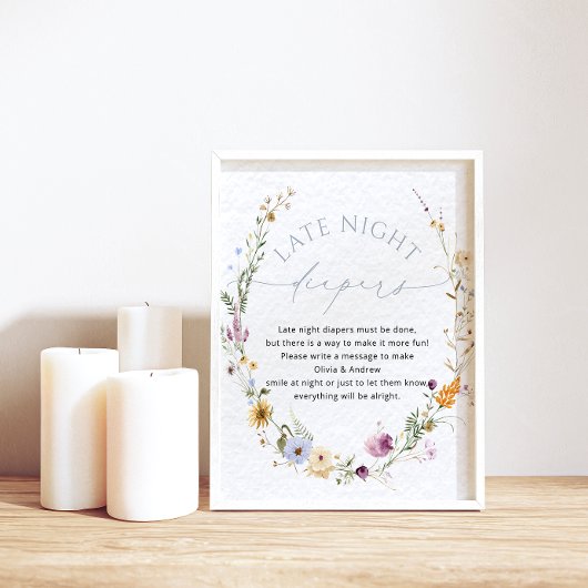 Elegante Wildflower Late Night Luiers Poster