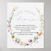 Elegante Wildflower Late Night Luiers Poster (Voorkant)