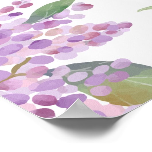 Elegante Wildflower Lavendel Bruiloft Welkomstbord Poster (Hoek)