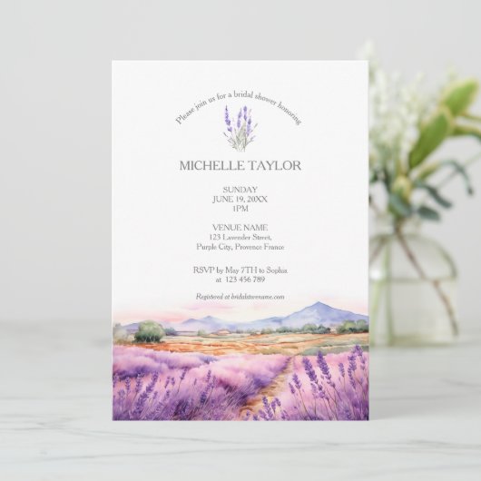 Elegante Wildflower Lavendel Paarse Violet Bloemen Kaart (Staand voorkant)