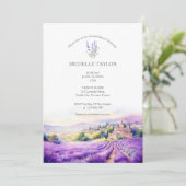 Elegante Wildflower Lavendel Paarse Violet Bloemen Kaart (Staand voorkant)