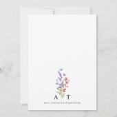 Elegante Wildflower Lente Zomer Monogram Bruiloft Kaart (Achterkant)