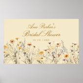 Elegante Wildflower Love is in Bloom Vrijgezellenf Poster (Voorkant)