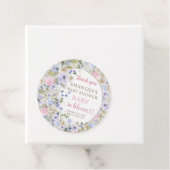 Elegante Wildflower Meadow Blush Roze Lichtblauw Bedankjes Labels (In situ)
