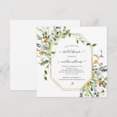 Elegante Wildflower Meadow Bruidsdouche Uitnodigin Kaart (Voorkant / Achterkant)