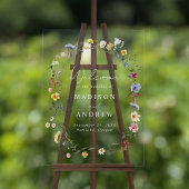 Elegante Wildflower Meadow Bruiloft Welkom Acryl Bord