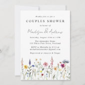 Elegante Wildflower Meadow Couples Douche Kaart (Voorkant)