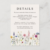 Elegante Wildflower Meadow Cream Bruiloft Details Informatiekaartje (Voorkant)