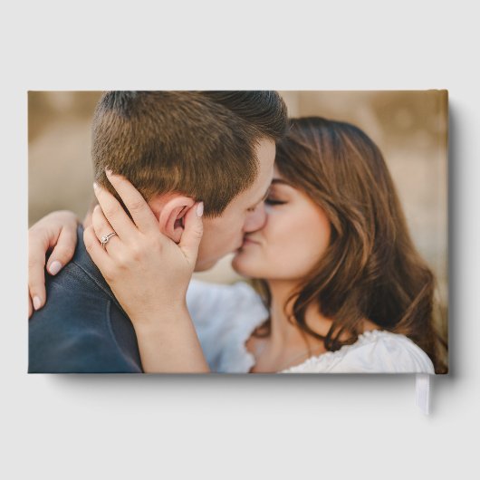 Elegante Wildflower Meadow Cream Foto Bruiloft Gastenboek (Achterkant)