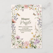 Elegante Wildflower Meadow Diapper Raffle Informatiekaartje (Voorkant)