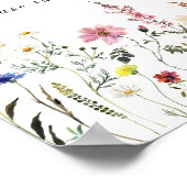 Elegante Wildflower Meadow Favorieten teken Poster (Hoek)