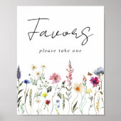 Elegante Wildflower Meadow Favorieten teken Poster (Voorkant)