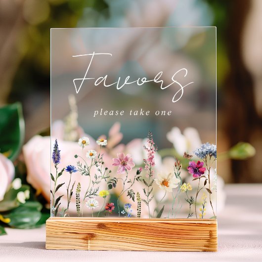 Elegante Wildflower Meadow Favors Acryl Bord