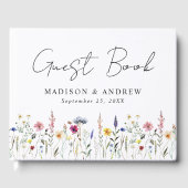 Elegante Wildflower Meadow Foto Bruiloft Gastenboek (Voorkant)