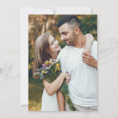 Elegante Wildflower Meadow Foto Bruiloft Kaart (Achterkant)