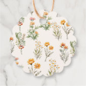 Elegante Wildflower Meadow Ivoor Bruiloft Welkom Bedankjes Labels (Achterkant)