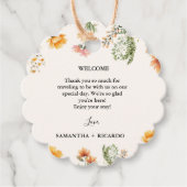Elegante Wildflower Meadow Ivoor Bruiloft Welkom Bedankjes Labels (Voorkant)