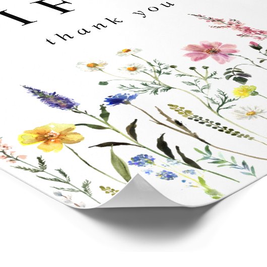 Elegante Wildflower Meadow Kaarten en geschenken Poster (Hoek)
