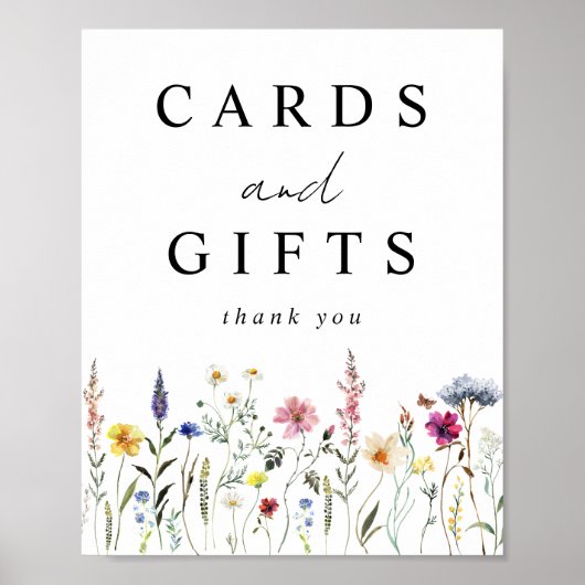 Elegante Wildflower Meadow Kaarten en geschenken Poster (Voorkant)