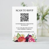 Elegante Wildflower Meadow QR Code Bruiloft RSVP Informatiekaartje (Staand voorkant)