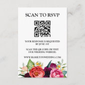 Elegante Wildflower Meadow QR Code Bruiloft RSVP Informatiekaartje (Voorkant)